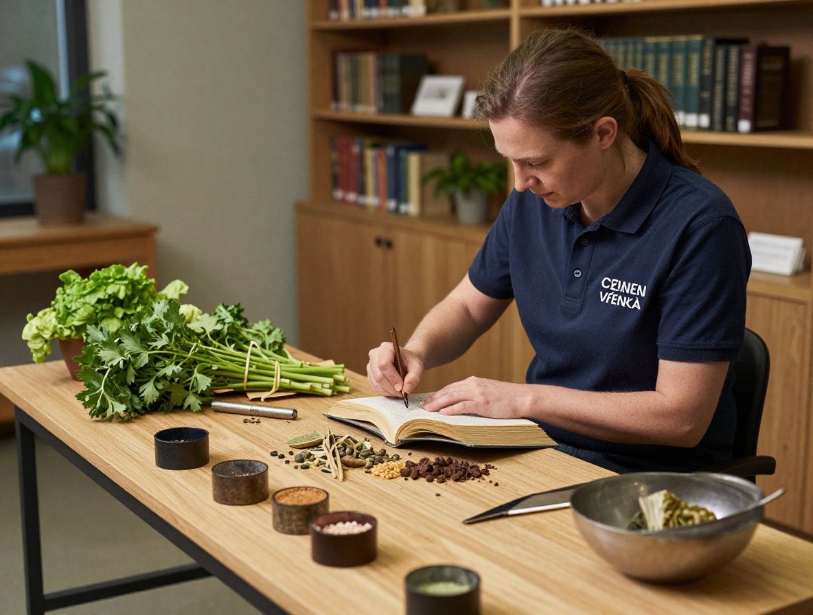 Otevřená vědecká kniha s poznámkami a lupou na dřevěném stole v knihovně, symbolizující studium a výzkum v oblasti výživy
